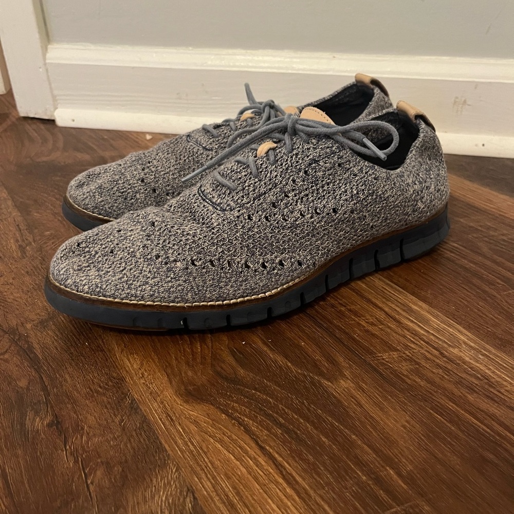 Cole Haan Blue Zerogrand Stitchlite Wingtip Oxford Dress Shoes Mens 9 Excellent